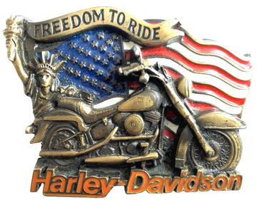 Harley Davidson Freedom to Ride Gold Belt Buckle