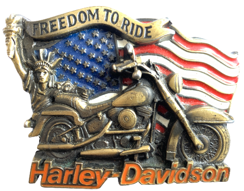 Harley Davidson Freedom to Ride Gold Belt Buckle