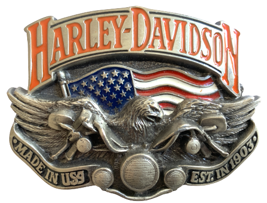 Harley Davidson Made in USA Silver Belt Buckle