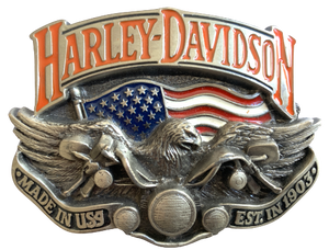 Harley Davidson Made in USA Silver Belt Buckle – Buckle My Belt