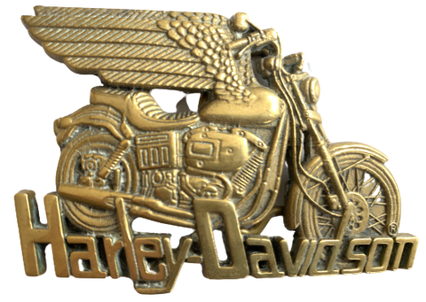 Harley Davidson Winged Brass Belt Buckle