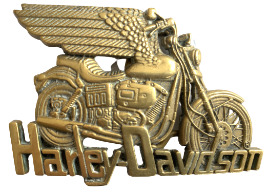Vintage 70s NOS Harley Davidson Wings Bar Shield Biker Chopper Brass Belt  Buckle