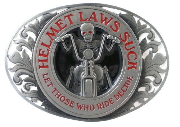 Helmet Laws Suck Belt Buckle