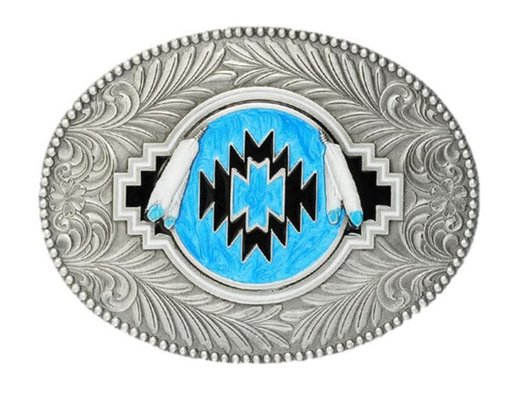 Indian Shield Turquoise Belt Buckle