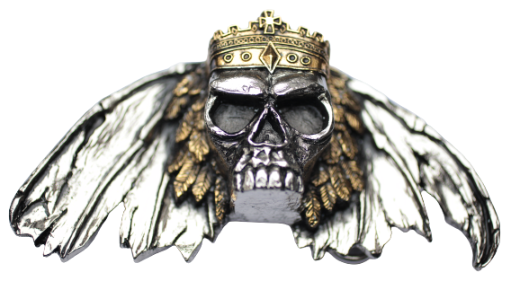 King of Death Gold Silver Belt Buckle