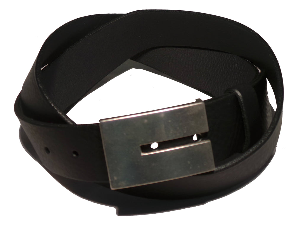 Men's Black Leather Trouser Belt