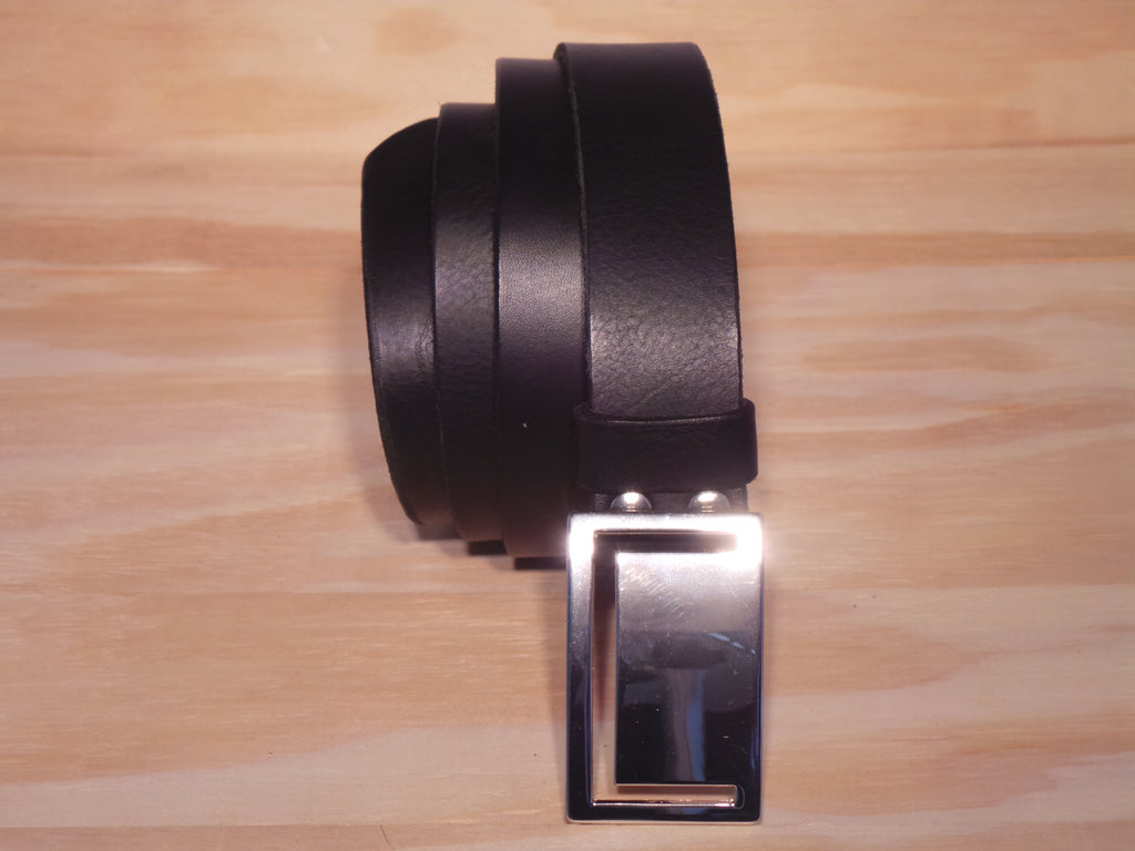 35mm Polished Silver Rectangle Buckle