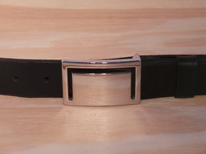 1 3/8" Inch Polished Silver Rectangle Buckle