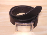 1 3/8" Inch Black Leather Trouser Belt