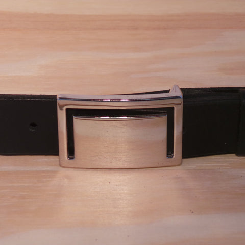 1 3/8" Inch Polished Silver Rectangle Buckle