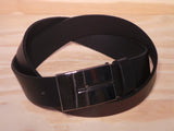 35mm Designer Black Leather Belt