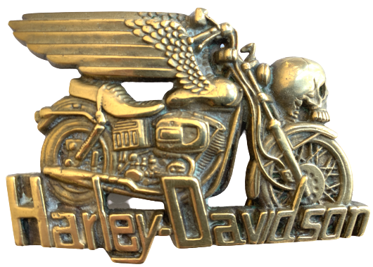 Rare 1980 Harley Davidson Winged Skull Belt Buckle