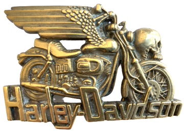 Rare 1980 Harley Davidson Winged Skull Belt Buckle