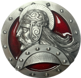 Red Viking Head Belt Buckle