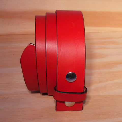 45mm Wide Red Leather Belt Strap