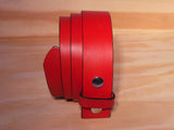 25mm Red Leather Belt Strap