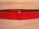 1 3/4" Inch Red Leather Belt Strap