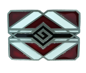Red and White Indian Belt Buckle