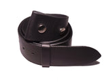 2 Inch Men's Black Leather Belt Strap