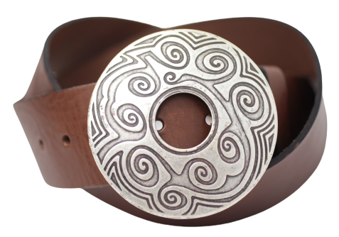Round Swirl 50mm Leather Belt