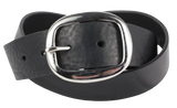 SIlver Oval Buckle with Black Belt