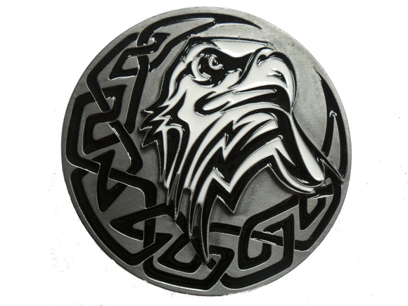 Tribal Eagle Head Front View Belt Buckle