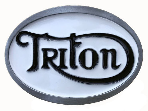 Triton White Black Belt Buckle