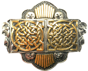 Twin Celtic Circles Gold Silver Belt Buckle