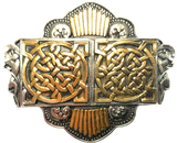 Twin Celtic Circles Gold Silver Belt Buckle