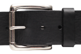 Wide Black Belt with Silver Buckle