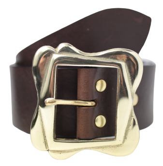 Women\'s Leather Belt With Brass Buckle 39\