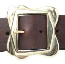 Women's Wide Dark Brown Leather Belt