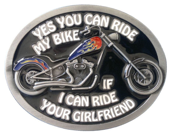 Yes You Can Ride My Bike Belt Buckle