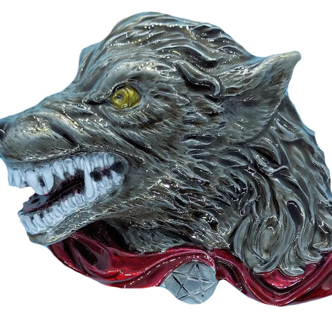 Celtic Wolf Head Belt Buckle