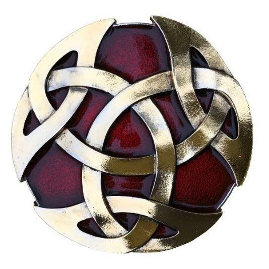 Celtic Knot Gold Red Belt Buckle